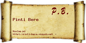 Pinti Bere névjegykártya